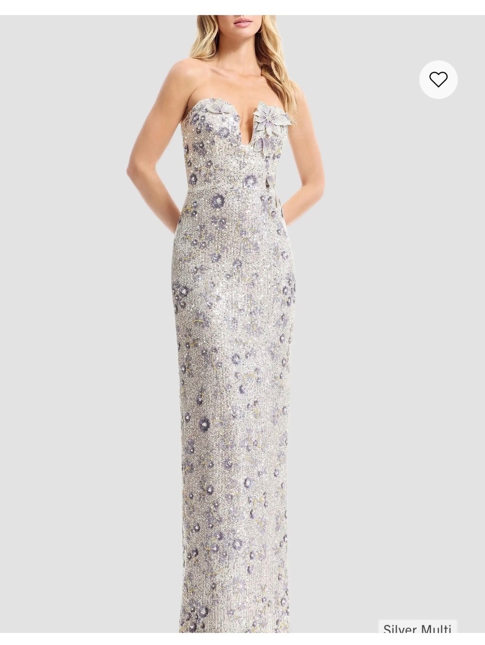 Dress the population Teresa 3D Flowers Sequin-Embellished Column Gown